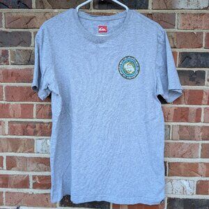 Quiksilver Men’s Gray T-Shirt | Short Sleeve | Logo Front